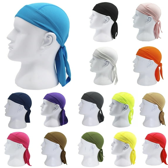 SPRING PARK Summer Solid Color Cooling Cap Motorcycle Biker Unisex Head Wrap Bandana Hat