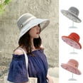 thumbnail image 1 of SPRING PARK Summer Women Sun Hat Wide Fold Up Brim Bucket Cap UV Protection Beach Wear, 1 of 8