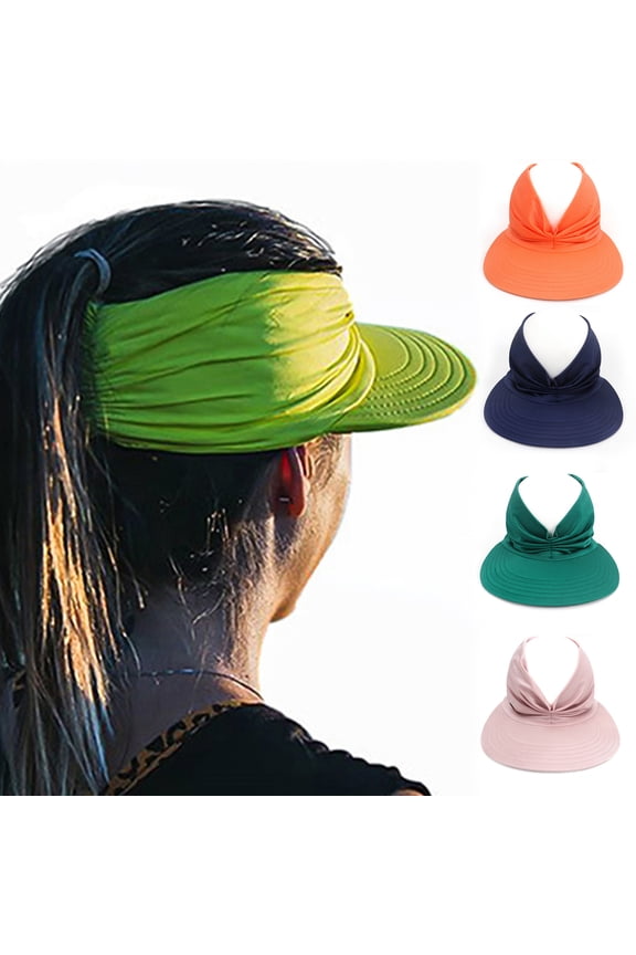 Summer Women's Sun Visor Sun Hat Anti-ultraviolet Elastic Hollow Top Hat for Outdoor
