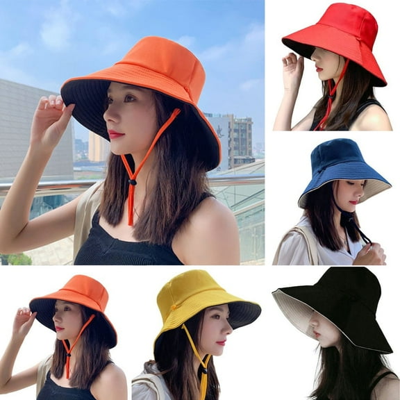 SPRING PARK Sun Hat Outdoor UV Bucket Boonie Hat Adjustable Fishing Cap Basin Hat for Outdoor