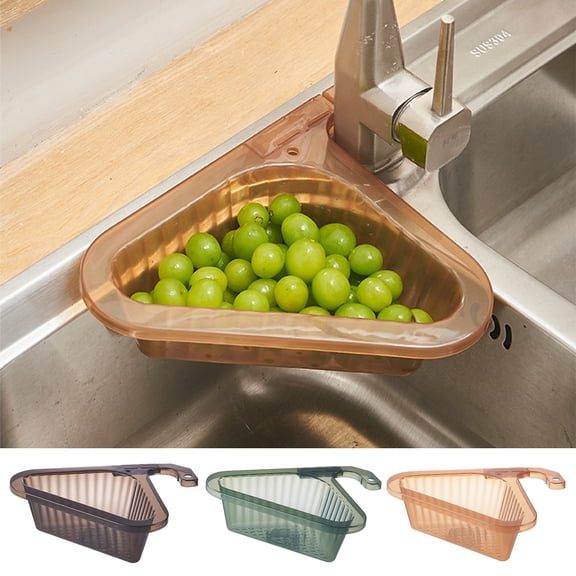SPRING PARK Swan Shape Sink Strainer for Kitchen Sink Triangular Corner Kitchen Sink Strainer Punch-Free Multifunctional Sink Basket for Kitchen