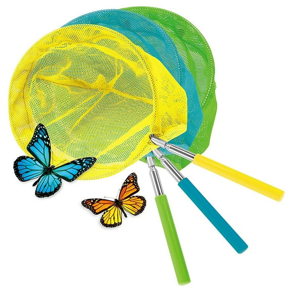 SPRING PARK Telescopic Butterfly Net Fish Catching Bugs Insect Extendable 34 Inch Catcher