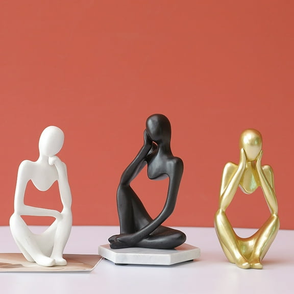 SPRING PARK The Thinker Statue Abstract Sculpture Resin Statues for Home Decor Modern Home Office Desktop Shelf Bookshelf Decor