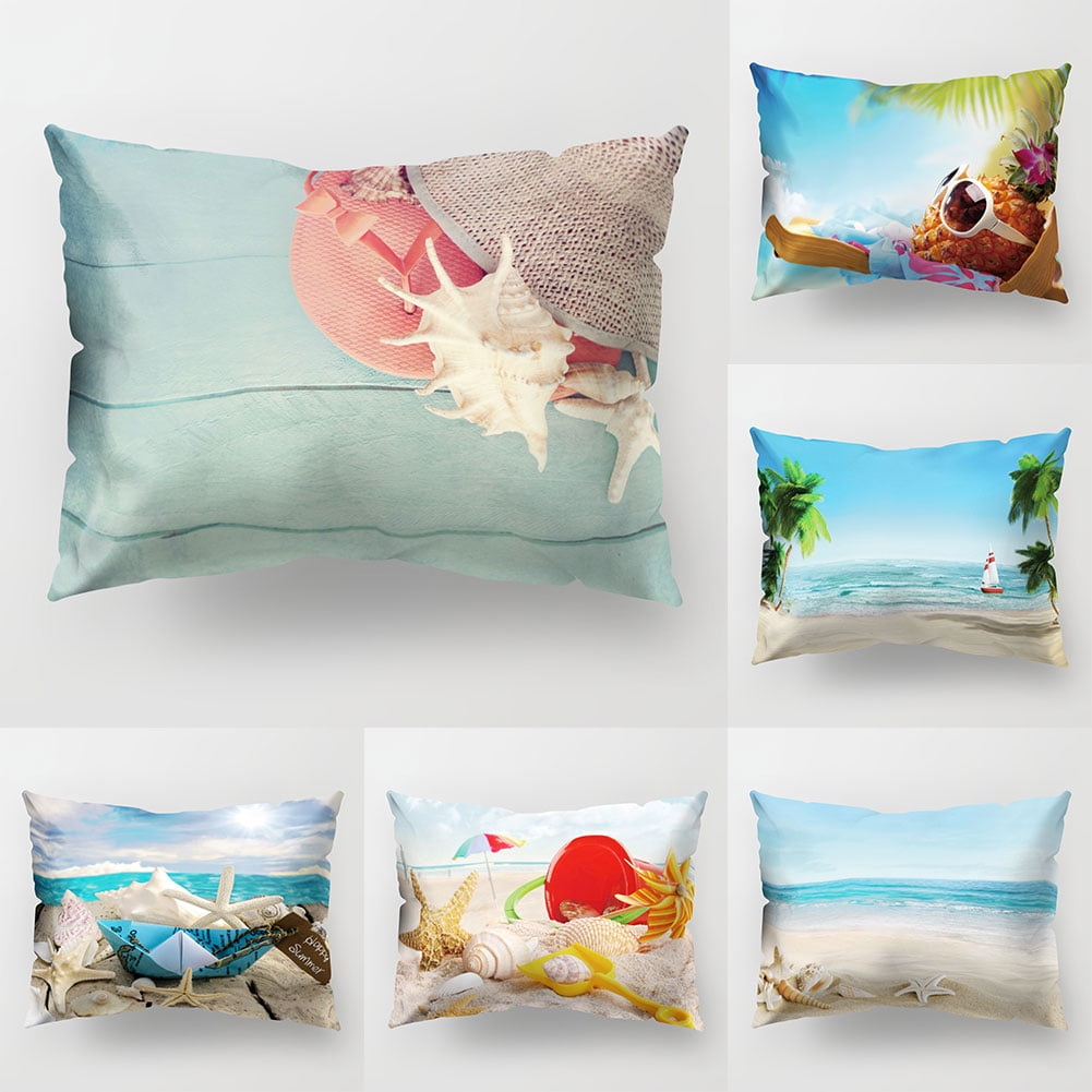 SPRING PARK Throw Pillow Covers for Outdoor Patio Furnitures Ocean