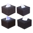 thumbnail image 1 of SPRING PARK Tissue Box Holder Leather Tissue Box Cover Square Tissue Dispenser Decorative Tissue Paper Holder is Finished in Rustic Wooden,Napkin Holder for Kitchen,Facial,Bathroom,Car, 1 of 6