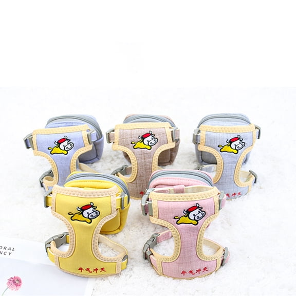 SPRING PARK Traction Rope Detachable Backpack Harness, Puppy Dog Cute Back Pack Saddle Bags for Dog Outdoor Training Walking