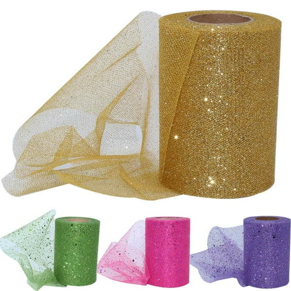 SPRING PARK Tulle Rolls Soft Fabric Spool Wedding Craft Tutu Sequin Sequin Tulle