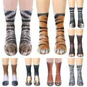 Funny Unisex Adult Kids Elastic Sock Animal Paw Feet Crew 3D Print Foot  Socks UK