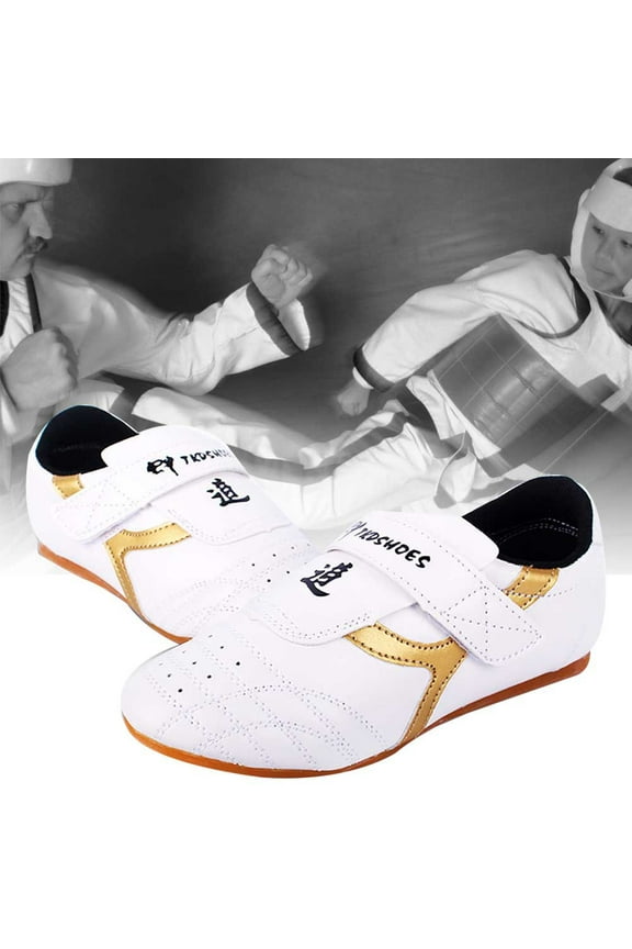 Unisex Faux Leather Breathable Kick Martial Arts Shoes Adult Indoor Training Pumps Karate Taekwondo