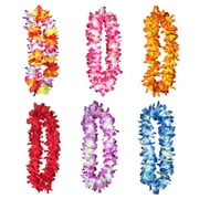 SPRING PARK Unisex Hawaiian Leis Tropical Flower Garlands, Reversible Multicolor Leis Necklace