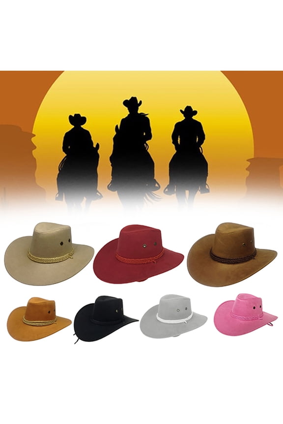Unisex Men Women Summer Autunm Travel Sun Visor Wide Brim Casual Horse Riding Western Cowboy Cowgirl Hat Cap
