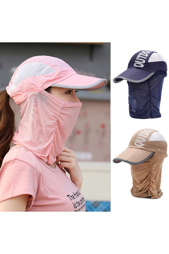 Unisex Summer Outdoor Foldable Sun Cap Fishing Baseball Hat UV Sun Neck & Face Flap Full Coverage