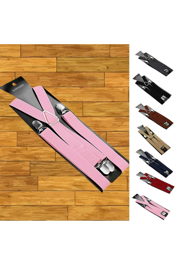 Unisex Suspenders Adjustable Elastic Wide Band High Elasticity Practical Clips Overalls Strap for Everyday Life