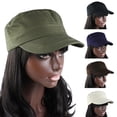 thumbnail image 1 of SPRING PARK Unisex Women Men Solid Color Vintage Adjustable Military Army Baseball Cap Retro Cadet Classic Sun Hat Gift, 1 of 6