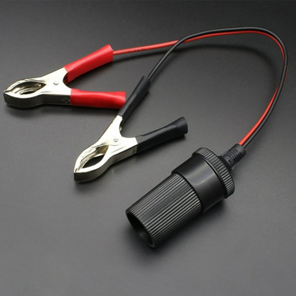 SPRING PARK Universal 12V Vehicle Battery Terminal Clip-on Cigarette Lighter Adapter Socket