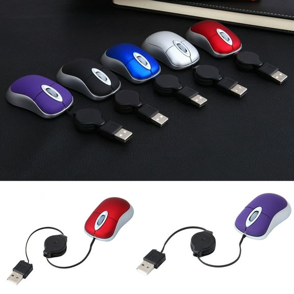 SPRING PARK Universal Telescopic 3 Keys 1600DPI Computer Laptop USB Optical Mini Wired Mouse