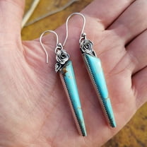 SPRING PARK Vintage Ear Hook Dangle Drop Earrings Turquoise Women Wedding Jewelry