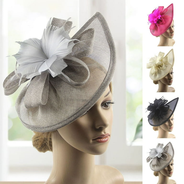 SPRING PARK Vintage Fascinators Hats Flower Feathers Mesh Cocktail Tea Party Headwear for Girls and Women for Cocktail Party