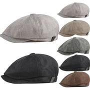 SPRING PARK Vintage Men's Casual Cap Gatsby Newsboy Hat Driving Cabbie Beret Cap for Daily Wear