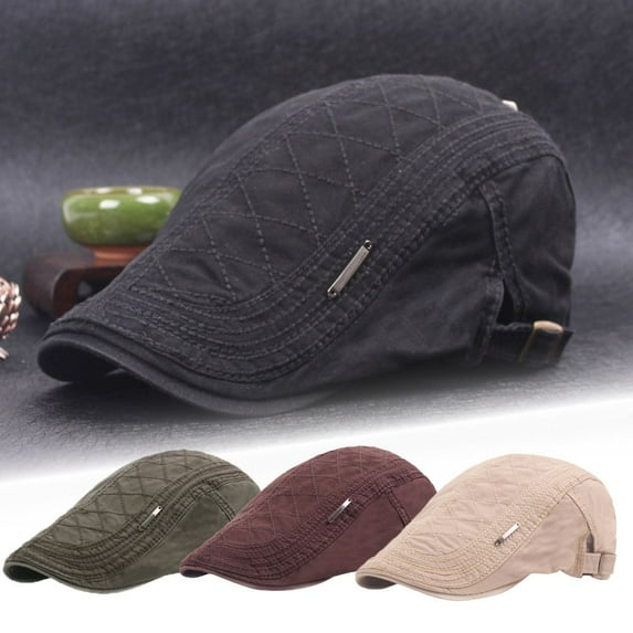 SPRING PARK Vintage Unisex Gatsby Hat Ivy Cotton Flat Cap Golf Cabbie Adjustable Newsboy British Beret
