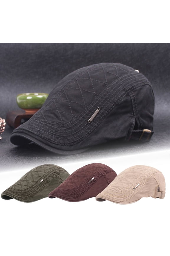 Vintage Unisex Gatsby Hat Ivy Cotton Flat Cap Golf Cabbie Adjustable Newsboy British Beret