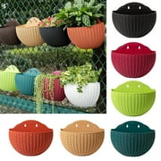 SPRING PARK Wall-Mounted Hanging Planters 16.5cm with Water Storage Layer and Drain Plug