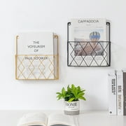 SPRING PARK Wall Shelf File Holder Home Office Desk Organizer, Modern Style Space-saving Organizer and Magazine Holder