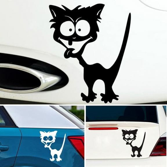 SPRING PARK Waterproof Funny Cat Pattern Car Styling Trim Sticker Vehicle Decor Accessories