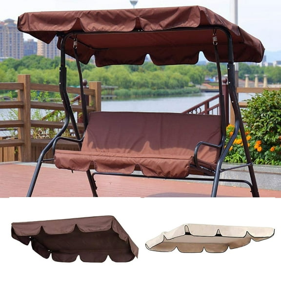 SPRING PARK Waterproof Patio Swing Canopy Top Awning Outdoor Sunshade