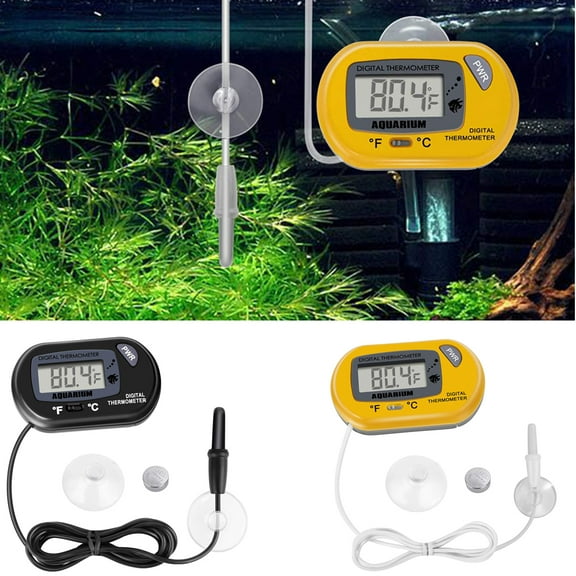 SPRING PARK Waterproof Sucker LCD Digital Thermometer Aquarium Fish Tank Vivarium Water with Probe