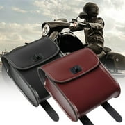 SPRING PARK Waterproof Universal Motorcycle Faux Leather Luggage Storage Side Saddle Bag
