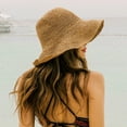 thumbnail image 1 of SPRING PARK Wide Brim Sunshade Foldable Solid Color Straw Hat Sun Hat Cap for Summer, 1 of 7