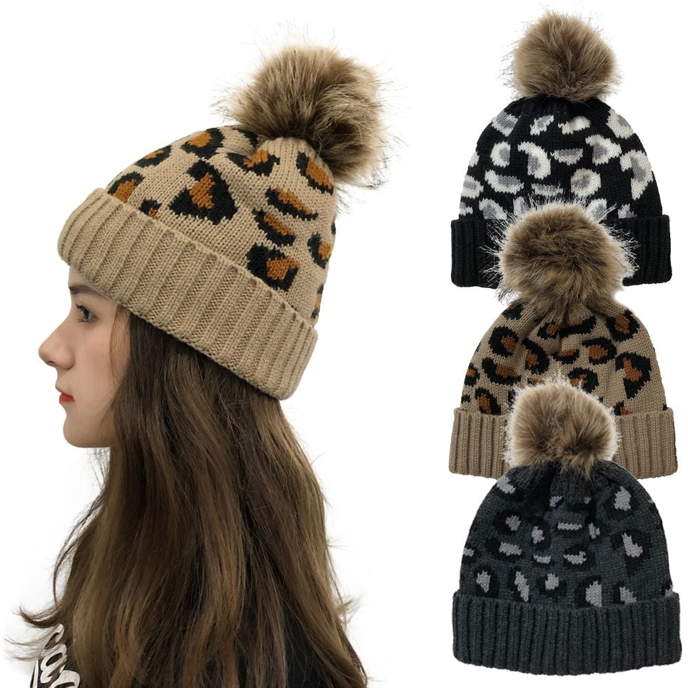 SPRING PARK Winter Beanie Hats for Womens Leopard Animal  display picture 1