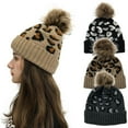 thumbnail image 1 of SPRING PARK Winter Beanie Hats for Womens Leopard Animal Knit Skull Cap Vintage Head Cover, 1 of 4