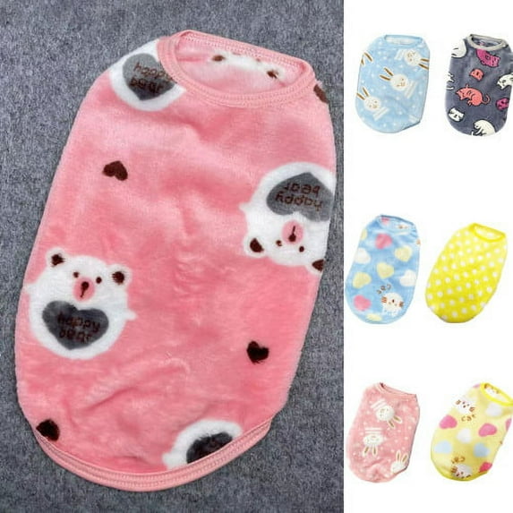 SPRING PARK Winter Dog Clothes Warm Dog Shirts Soft Fleece Puppy Clothes Cartoon Pattern Coral Fleece Dog Sweatshirt Winter Outfits Dog Sweater for Small Pets Dog Cat