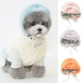 thumbnail image 1 of SPRING PARK Winter Dog Hat Polyester Hat Dog Headdress Floral Pattern Lining Warm Dog Hat, 1 of 8