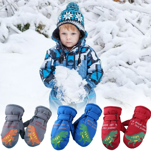 SPRING PARK Winter Kids Waterproof Gloves for Boys Girls Snow Ski