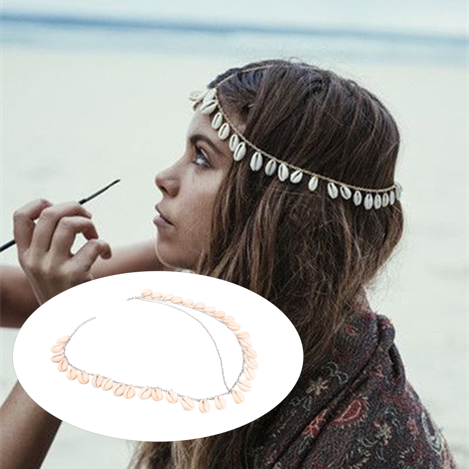 SPRING PARK Women Bohemia Metal Natural Shell Tassel Head  display picture 3