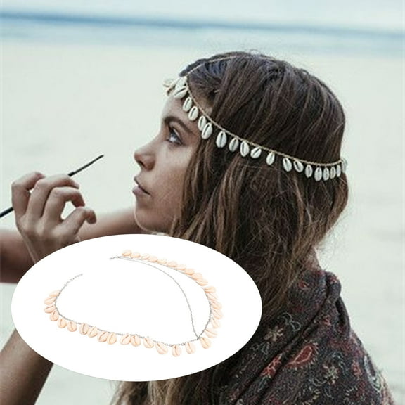 SPRING PARK Women Bohemia Metal Natural Shell Tassel Head Chain Headband Wedding Hair Jewelry Seashell
