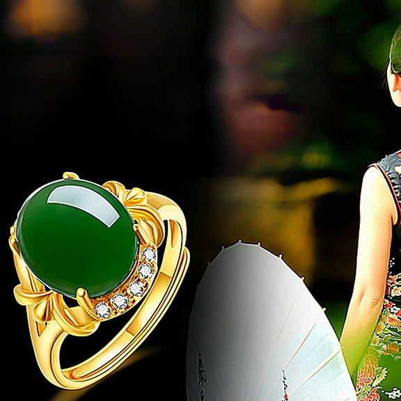 SPRING PARK Women Boho Jewelry Raw Stone Ring Faux Gemstone Ring Open Ring adjustable Ring