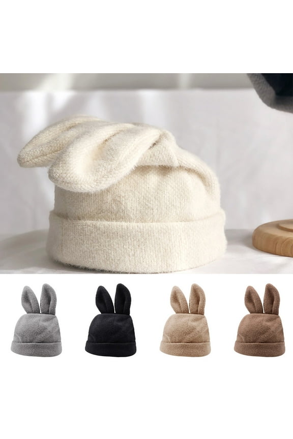Women Draping Hat Rabbit Fun Hat Autumn Winter Knitted Bunny Ears Cute Party For Women