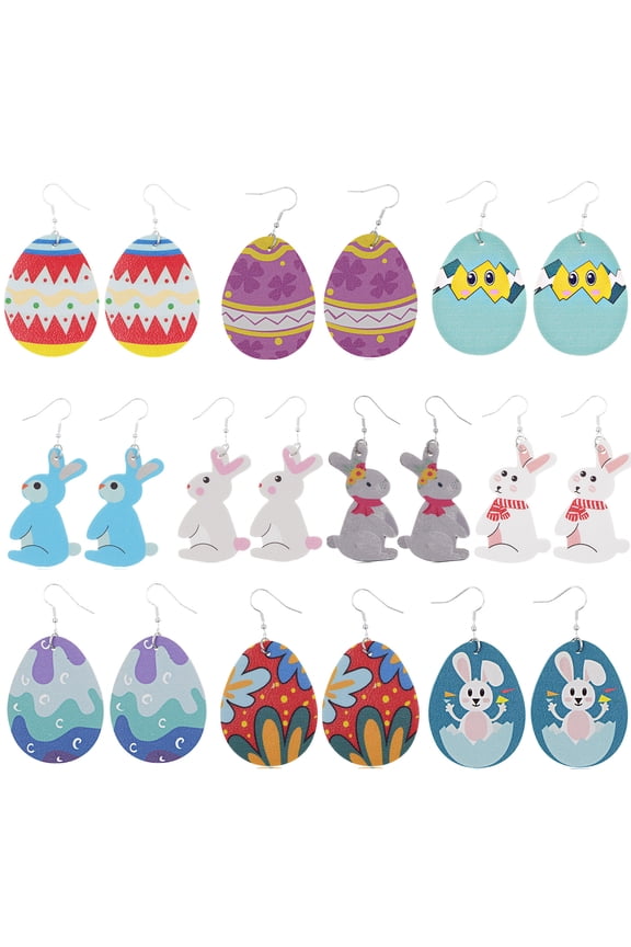 Women Easter Lightweight Happy Easter Teardrop Earrings Dangle Drop Earrings