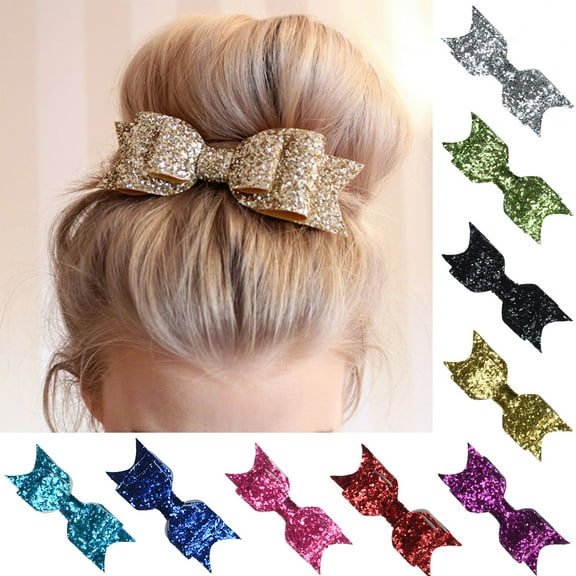 SPRING PARK Women Girl Glitter Hairpin Bowknot Barrette Hair Clip Bow Gift Accessories