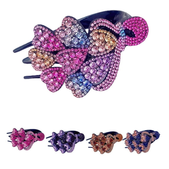 SPRING PARK Women Hair Clip Elegant Three Teeth Rhinestone Hair Combs Hairpins Barrettes Hair Clips Thin Hair Holder Accessories for Women Girl