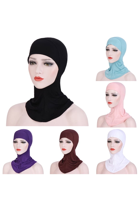 Women Mercerized Scarf Cap Bone Bonnet Hijab Islamic Neck Cover Muslim Scarf