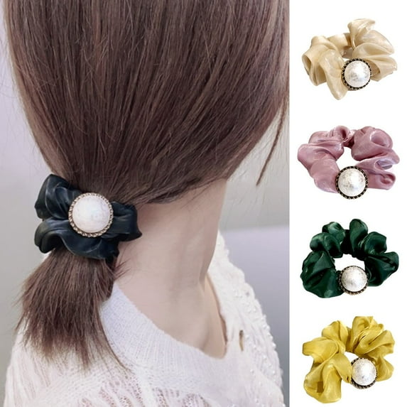 SPRING PARK Women Pearl Ponytail Holder Rope Girls Elastic Rope Scrunchy Hair Tie Hair Ring Ponytail Holder