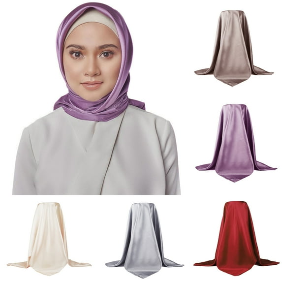 SPRING PARK Women Satin Large Square Head Scarves Imitation Silk Like Neck Scarf Hair Scarf Head Wrap