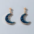 thumbnail image 1 of SPRING PARK Women Simple Blue Small Moon Imitation Natural Stone Ear Earrings, 1 of 6