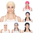 thumbnail image 1 of SPRING PARK Women Solid Color Long 2-Tail Casual Elastic Milk Silk Muslim Turban Hat Head Wrap, 1 of 5