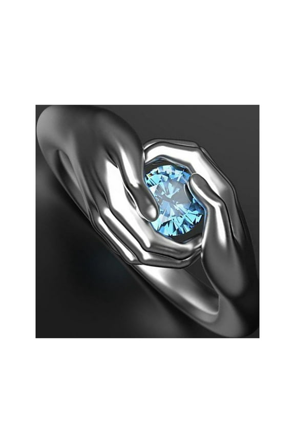 Women Spinner Ring Cubic Zirconia Ring Rhodium anti-tarnish Finger Ring Jewelry